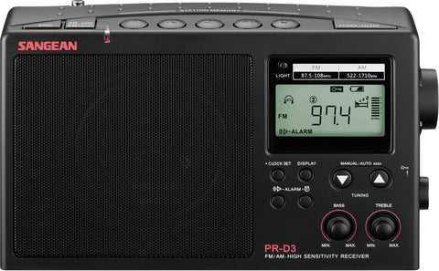 Sangean PR-D3 AM/FM Long Range Portable Radio Black